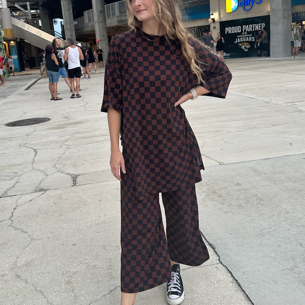 Dressed in LALA lex checker playsuit